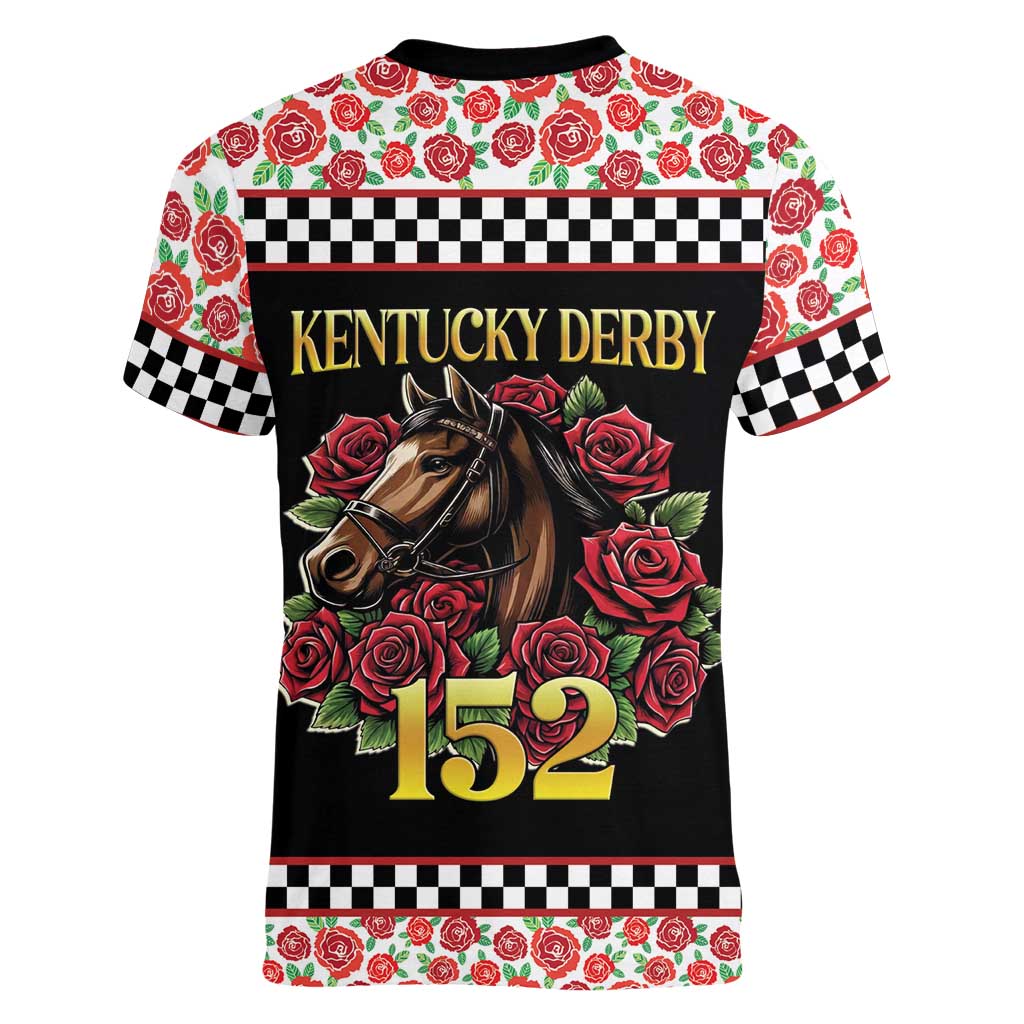Kentucky Horse Racing 152nd Women V-Neck T-Shirt Run for the Roses May 2026