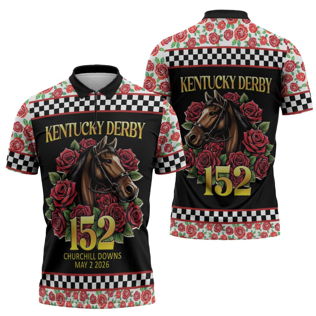 Kentucky Horse Racing 152nd Zipper Polo Shirt Run for the Roses May 2026