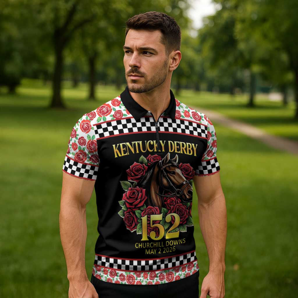 Kentucky Horse Racing 152nd Zipper Polo Shirt Run for the Roses May 2026