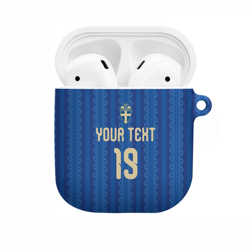 Custom World Football 2026 Sweden AirPods Case Swedish The Blue and Yellow Champions