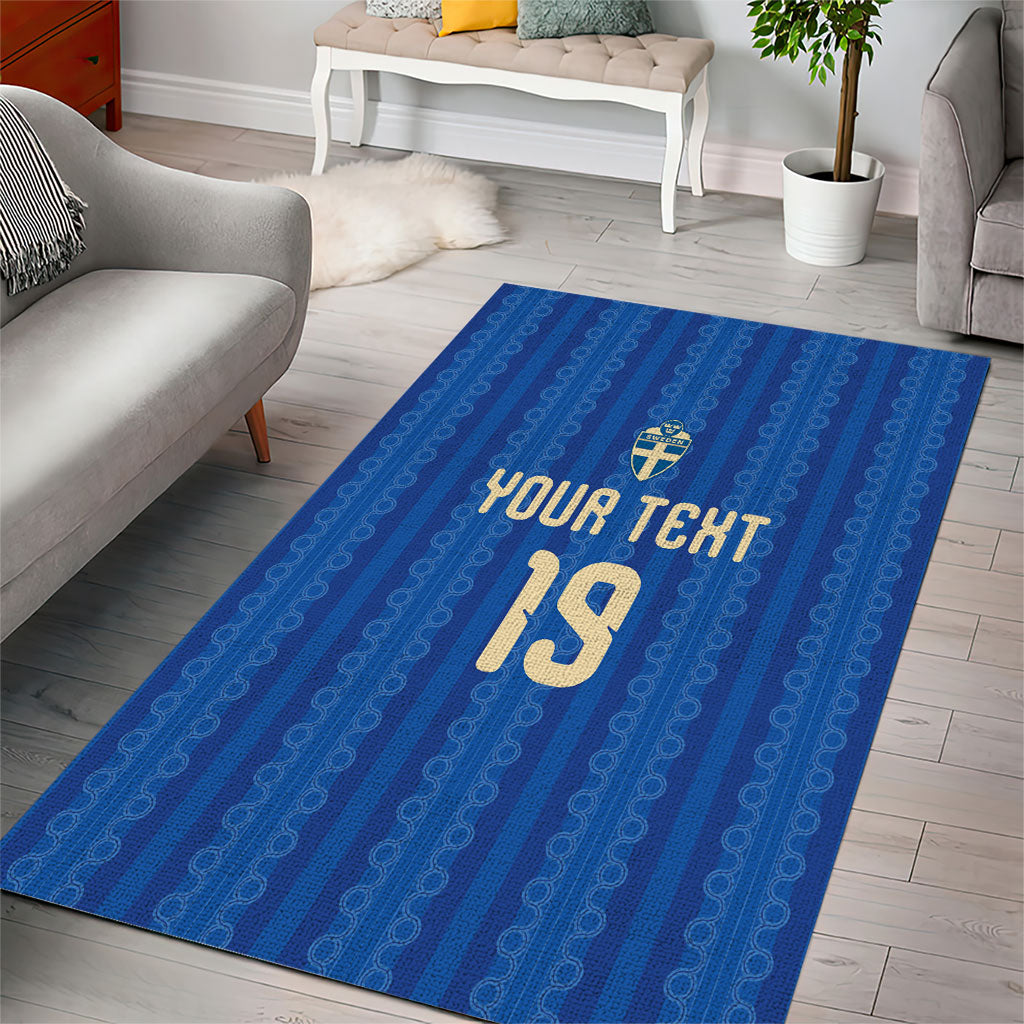 Custom World Football 2026 Sweden Area Rug Swedish The Blue and Yellow Champions