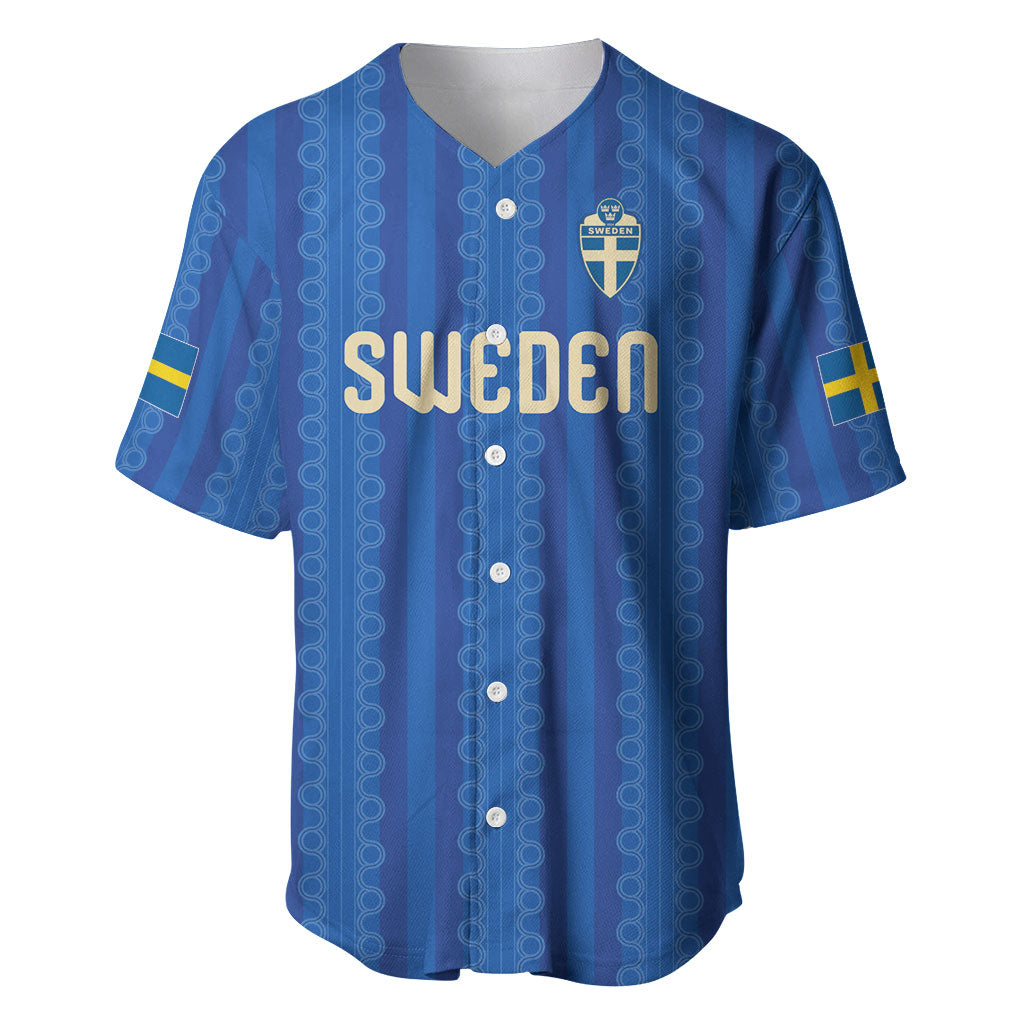 Custom World Football 2026 Sweden Baseball Jersey Swedish The Blue and Yellow Champions