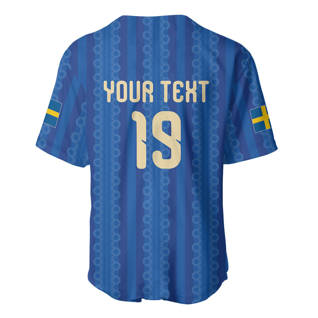 Custom World Football 2026 Sweden Baseball Jersey Swedish The Blue and Yellow Champions
