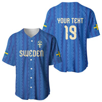 Custom World Football 2026 Sweden Baseball Jersey Swedish The Blue and Yellow Champions