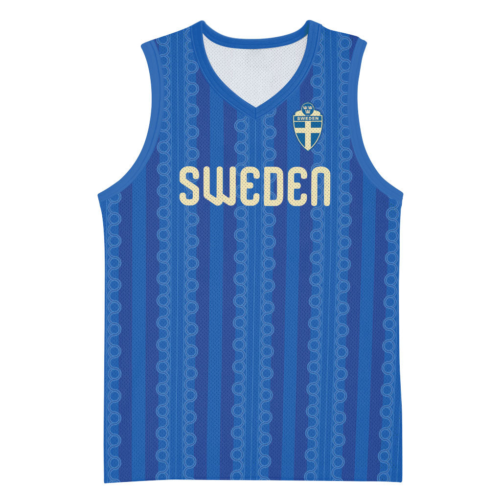 Custom World Football 2026 Sweden Basketball Jersey Swedish The Blue and Yellow Champions
