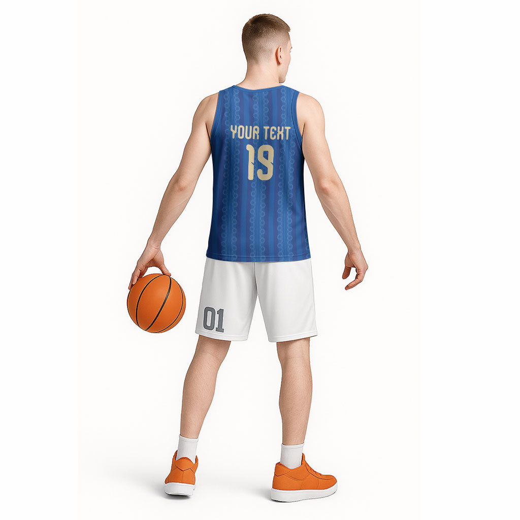 Custom World Football 2026 Sweden Basketball Jersey Swedish The Blue and Yellow Champions