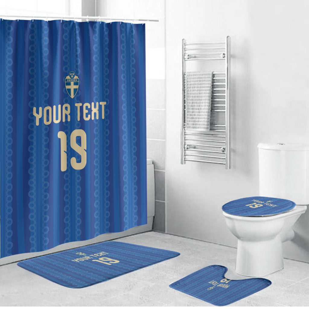 Custom World Football 2026 Sweden Bathroom Set Swedish The Blue and Yellow Champions