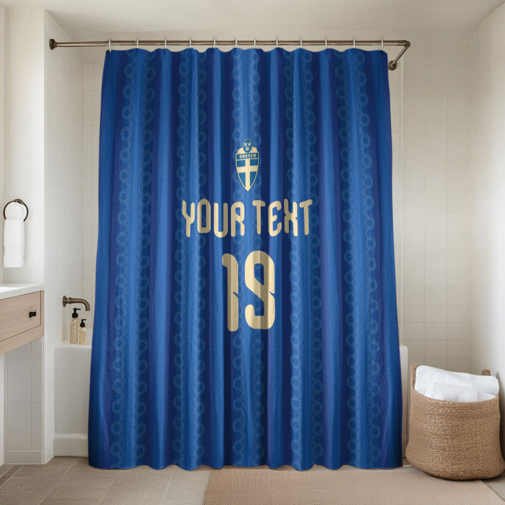 Custom World Football 2026 Sweden Bathroom Set Swedish The Blue and Yellow Champions