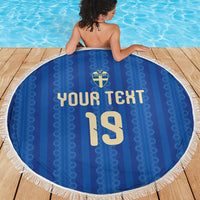 Custom World Football 2026 Sweden Beach Blanket Swedish The Blue and Yellow Champions