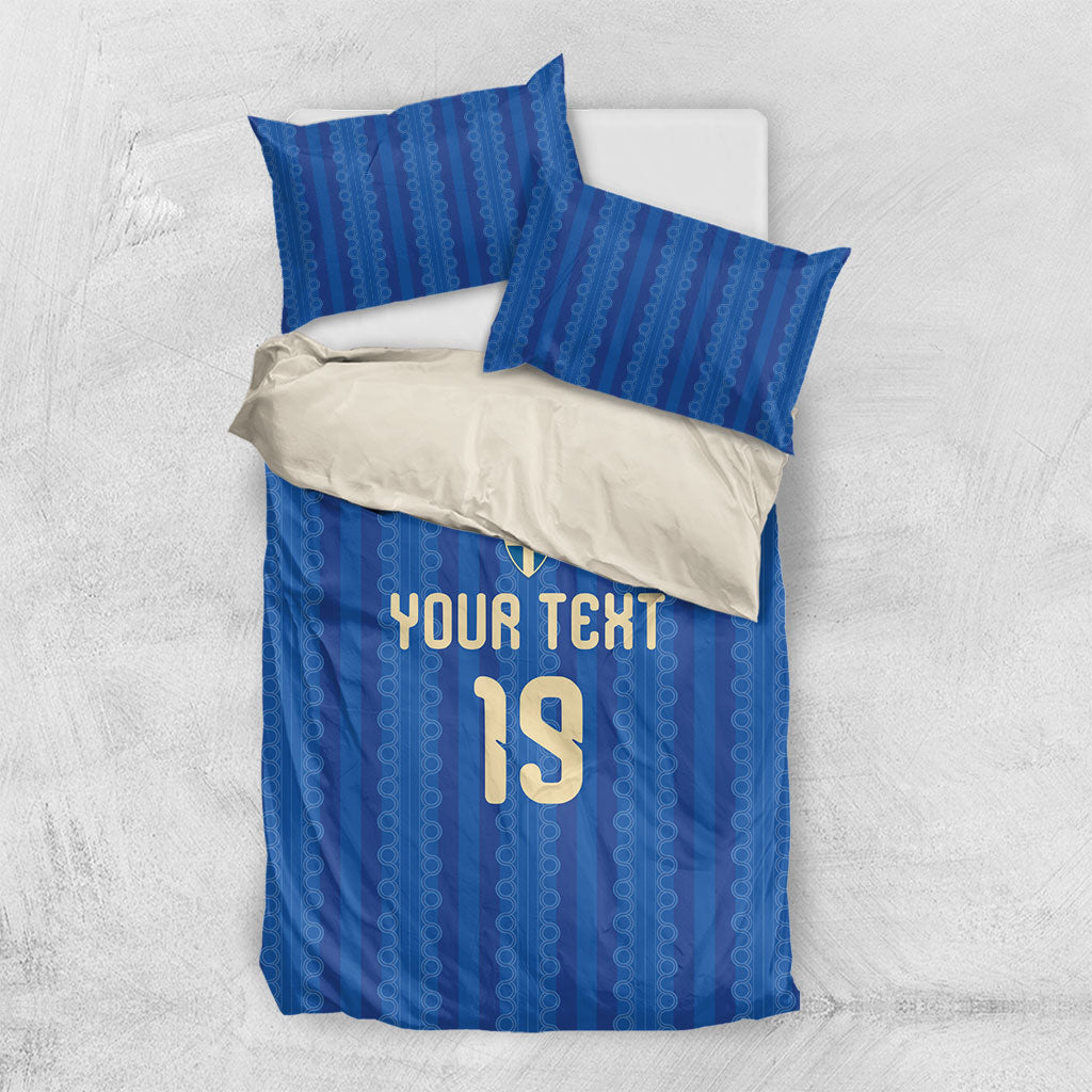 Custom World Football 2026 Sweden Bedding Set Swedish The Blue and Yellow Champions