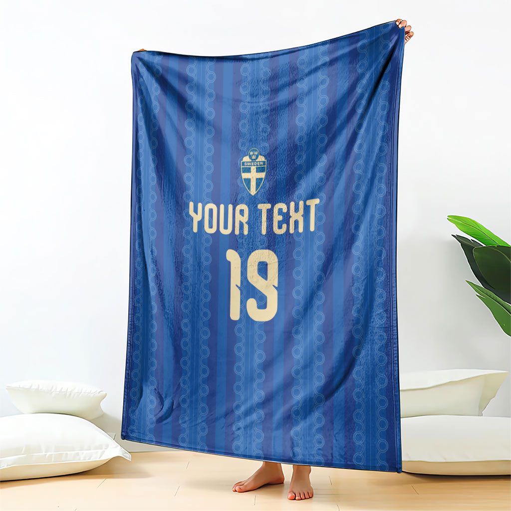 Custom World Football 2026 Sweden Blanket Swedish The Blue and Yellow Champions