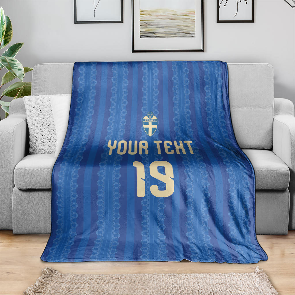 Custom World Football 2026 Sweden Blanket Swedish The Blue and Yellow Champions