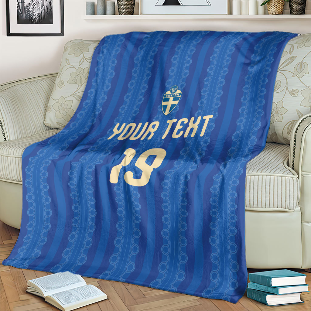 Custom World Football 2026 Sweden Blanket Swedish The Blue and Yellow Champions