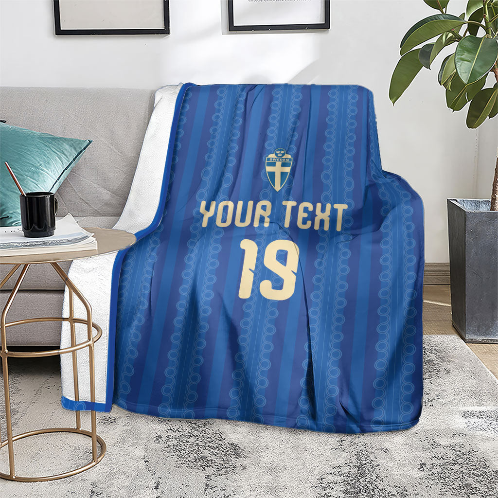 Custom World Football 2026 Sweden Blanket Swedish The Blue and Yellow Champions