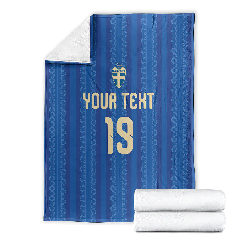 Custom World Football 2026 Sweden Blanket Swedish The Blue and Yellow Champions