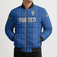Custom World Football 2026 Sweden Bomber Puffer Jacket Swedish The Blue and Yellow Champions
