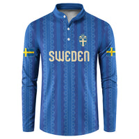 Custom World Football 2026 Sweden Button Sweatshirt Swedish The Blue and Yellow Champions