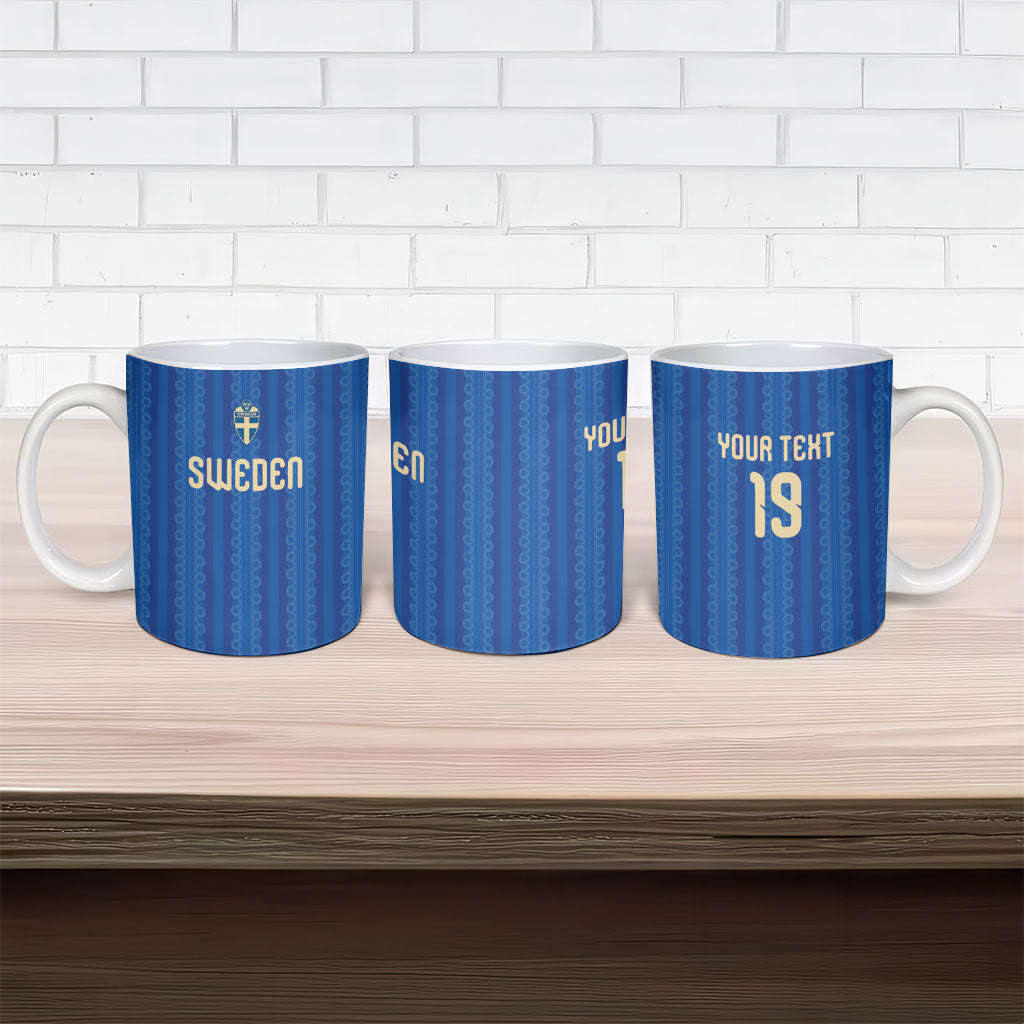 Custom World Football 2026 Sweden Ceramic Mug Swedish The Blue and Yellow Champions