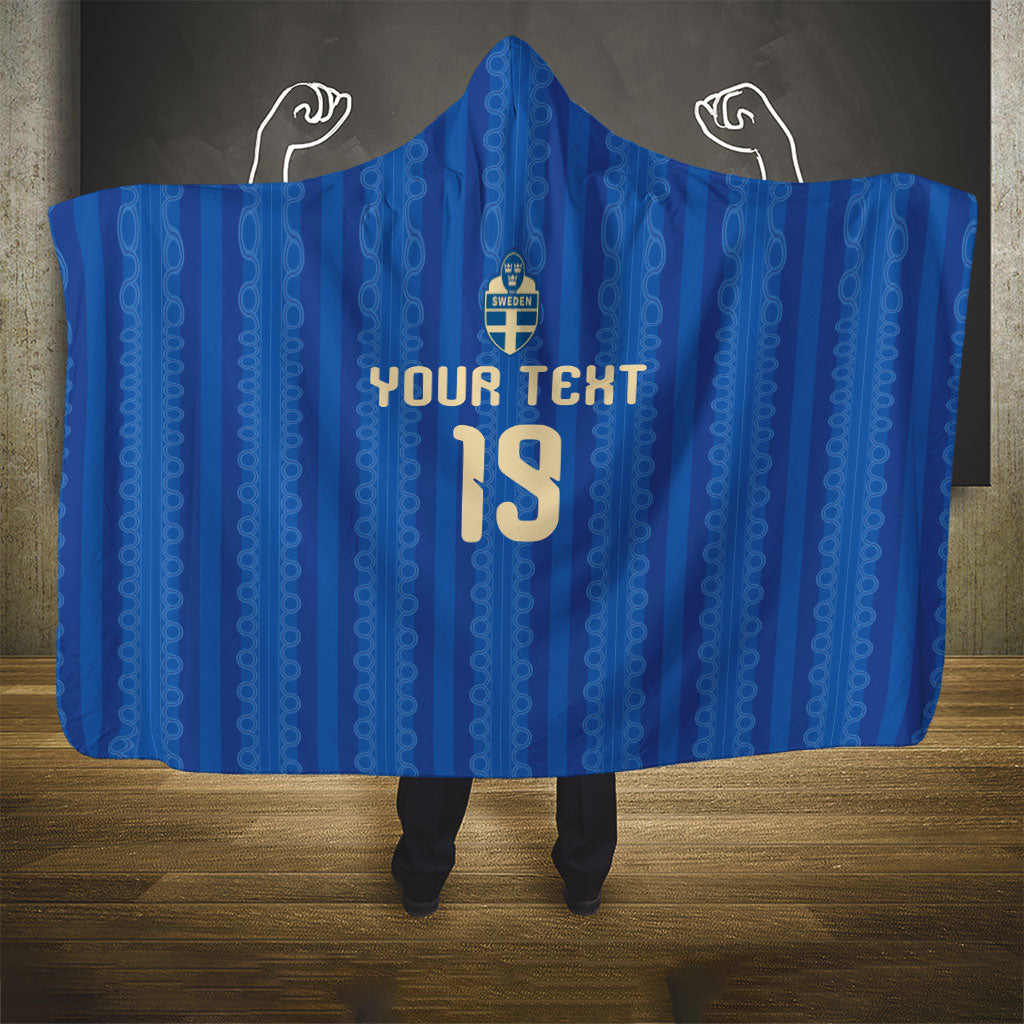 Custom World Football 2026 Sweden Hooded Blanket Swedish The Blue and Yellow Champions