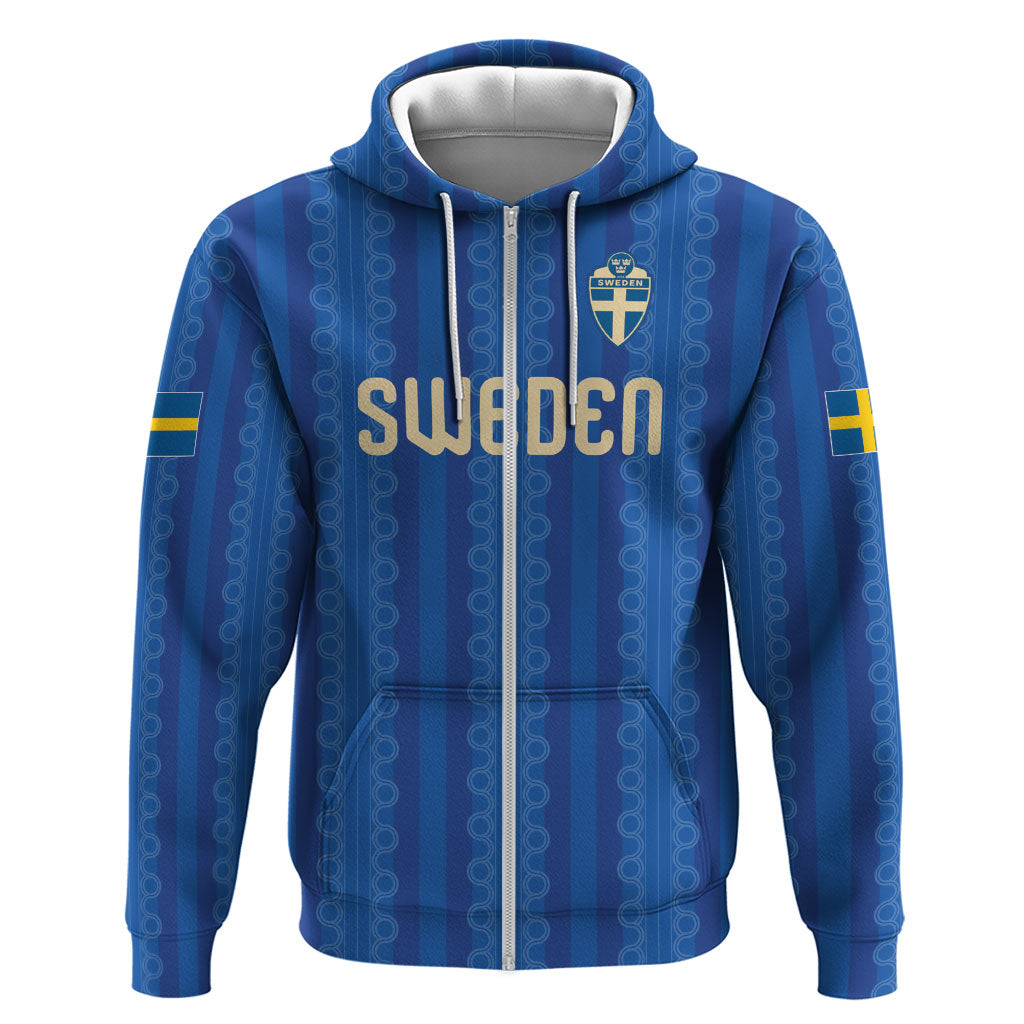 Custom World Football 2026 Sweden Hoodie Swedish The Blue and Yellow Champions