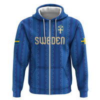 Custom World Football 2026 Sweden Hoodie Swedish The Blue and Yellow Champions