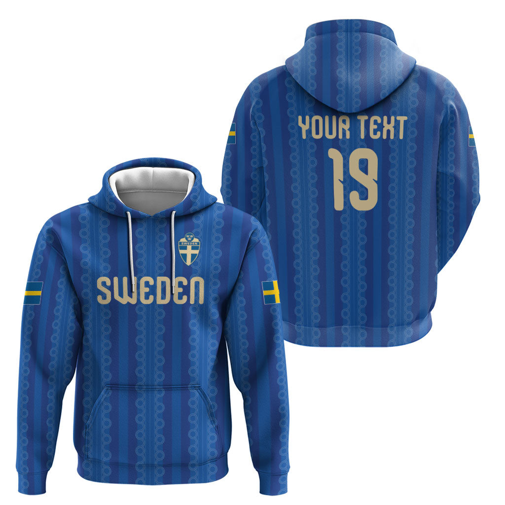 Custom World Football 2026 Sweden Hoodie Swedish The Blue and Yellow Champions
