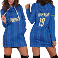 Custom World Football 2026 Sweden Hoodie Dress Swedish The Blue and Yellow Champions