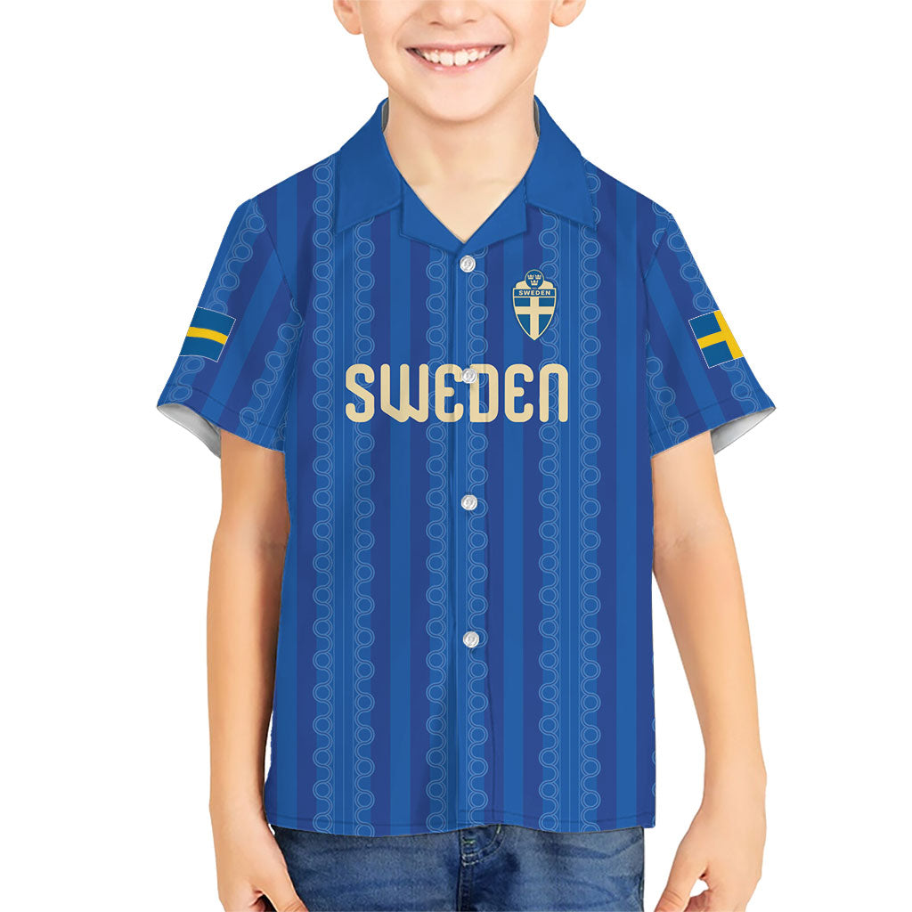Custom World Football 2026 Sweden Kid Hawaiian Shirt Swedish The Blue and Yellow Champions