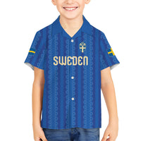 Custom World Football 2026 Sweden Kid Hawaiian Shirt Swedish The Blue and Yellow Champions
