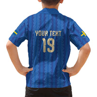Custom World Football 2026 Sweden Kid Hawaiian Shirt Swedish The Blue and Yellow Champions