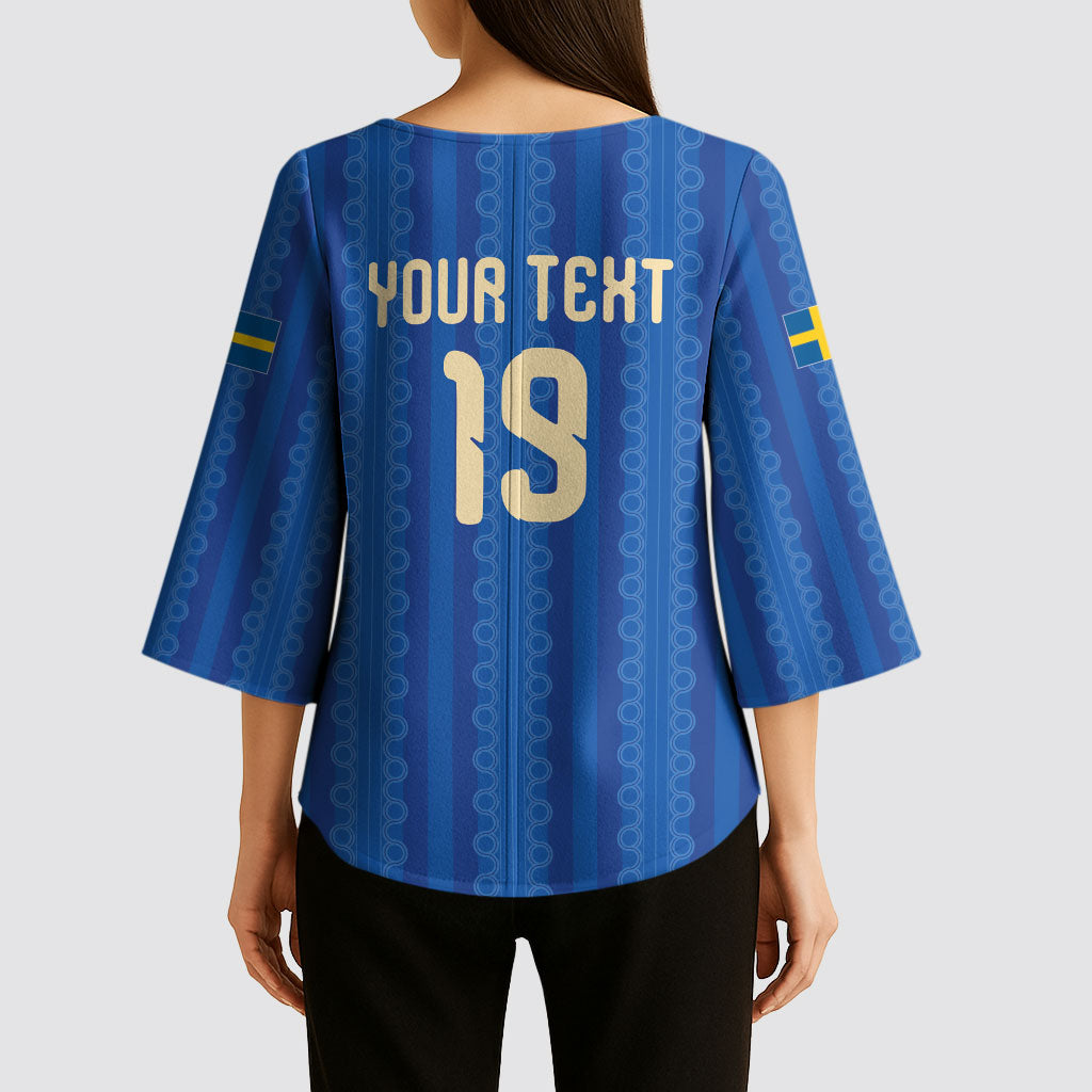 Custom World Football 2026 Sweden Kimono Sleeve Blouse Swedish The Blue and Yellow Champions