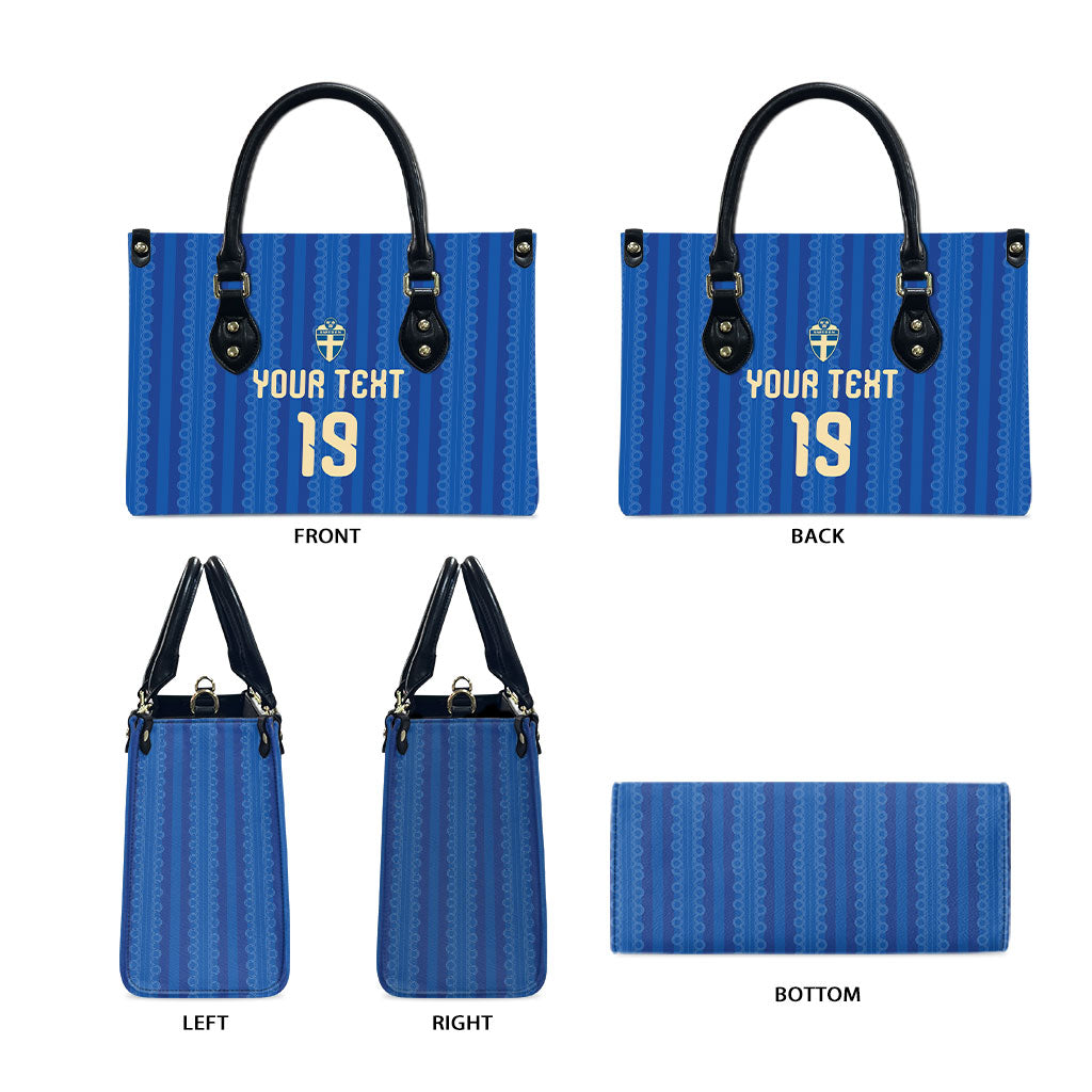 Custom World Football 2026 Sweden Leather Bag Swedish The Blue and Yellow Champions
