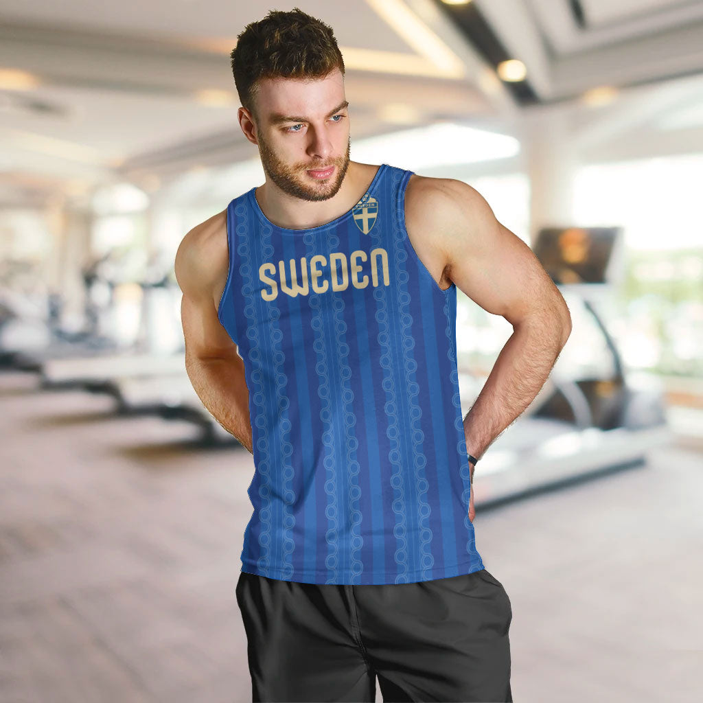 Custom World Football 2026 Sweden Men Tank Top Swedish The Blue and Yellow Champions