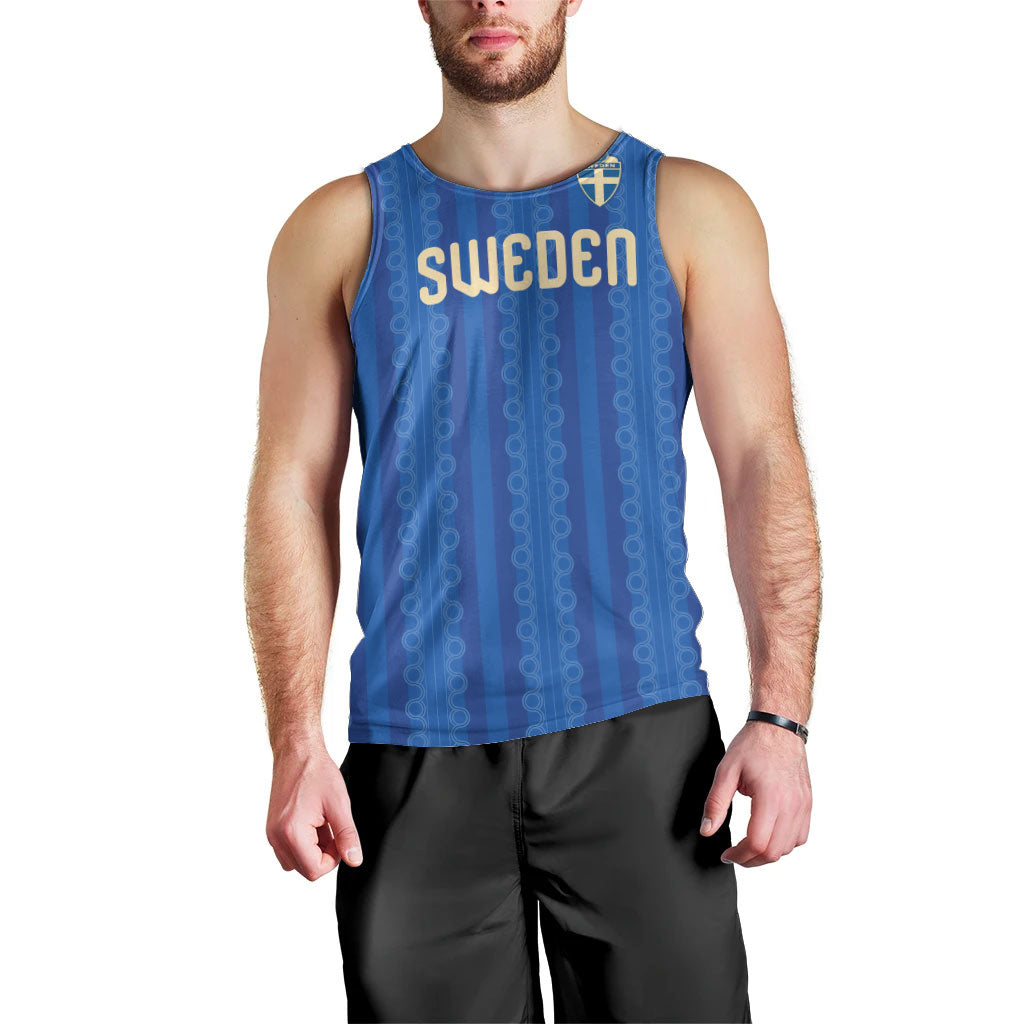 Custom World Football 2026 Sweden Men Tank Top Swedish The Blue and Yellow Champions