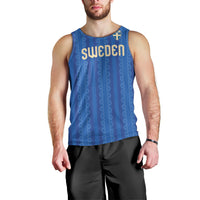 Custom World Football 2026 Sweden Men Tank Top Swedish The Blue and Yellow Champions