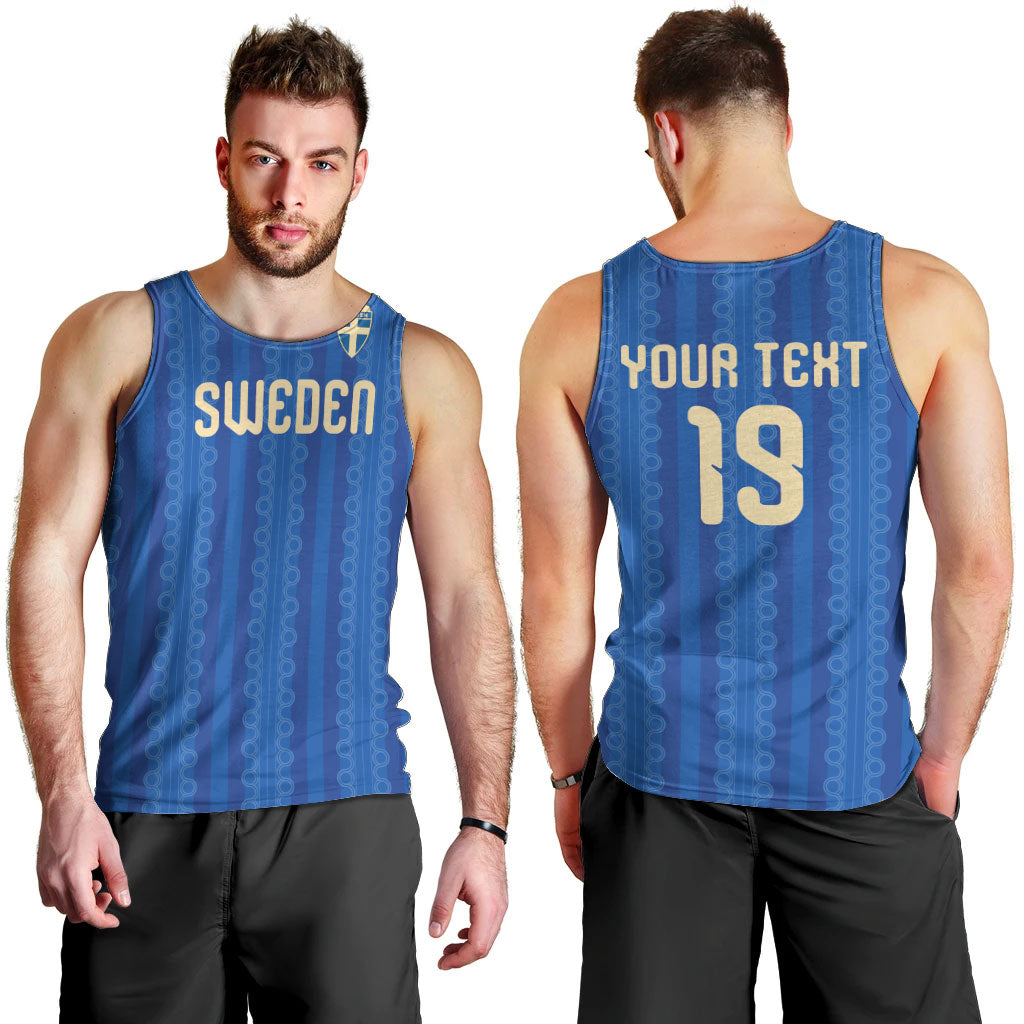 Custom World Football 2026 Sweden Men Tank Top Swedish The Blue and Yellow Champions