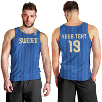Custom World Football 2026 Sweden Men Tank Top Swedish The Blue and Yellow Champions