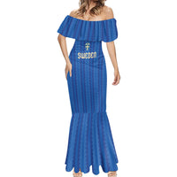 Custom World Football 2026 Sweden Mermaid Dress Swedish The Blue and Yellow Champions