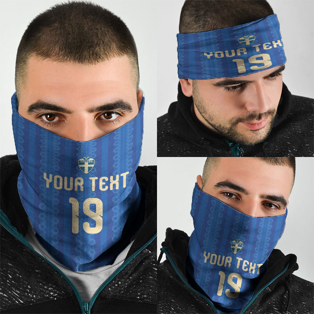Custom World Football 2026 Sweden Neck Gaiter Swedish The Blue and Yellow Champions
