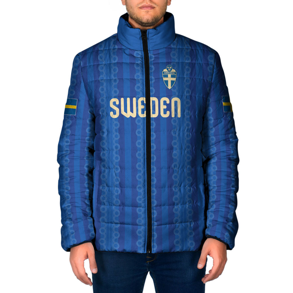 Custom World Football 2026 Sweden Padded Jacket Swedish The Blue and Yellow Champions