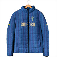 Custom World Football 2026 Sweden Padded Jacket Swedish The Blue and Yellow Champions