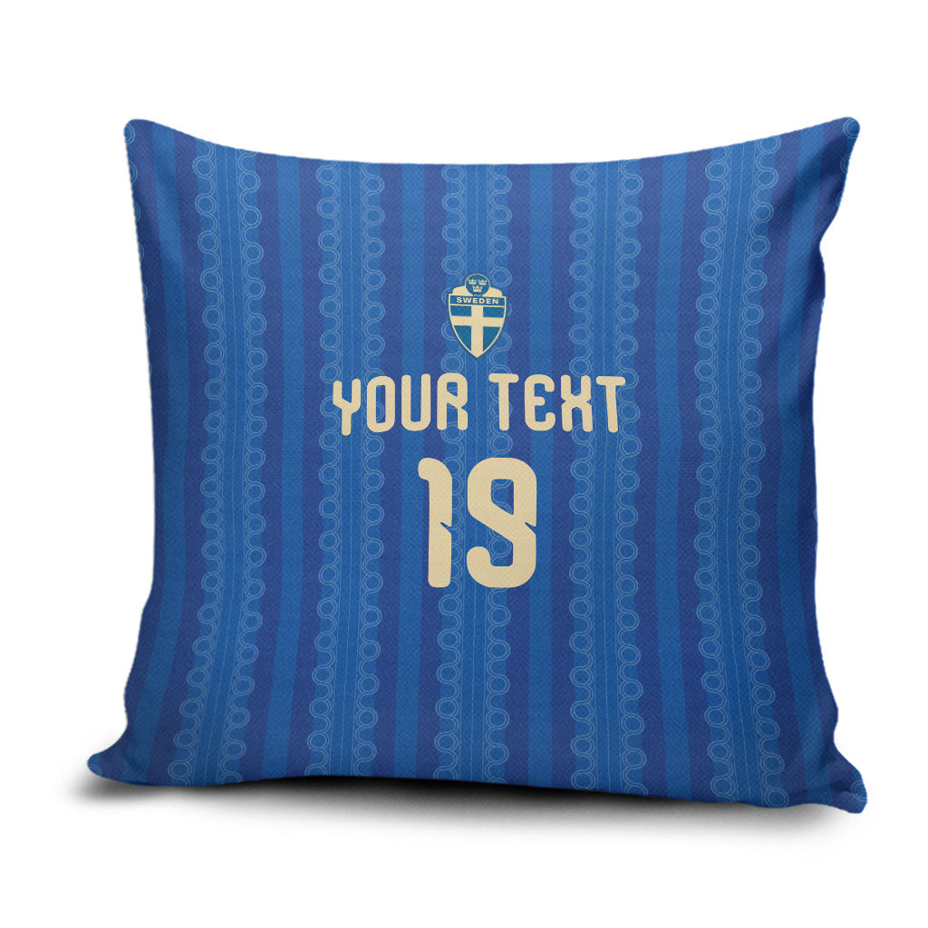 Custom World Football 2026 Sweden Pillow Cover Swedish The Blue and Yellow Champions