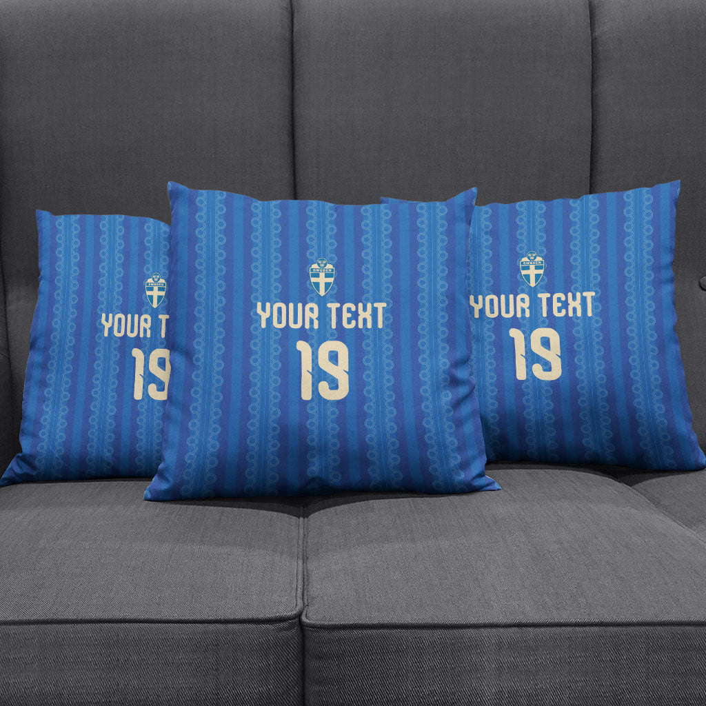 Custom World Football 2026 Sweden Pillow Cover Swedish The Blue and Yellow Champions