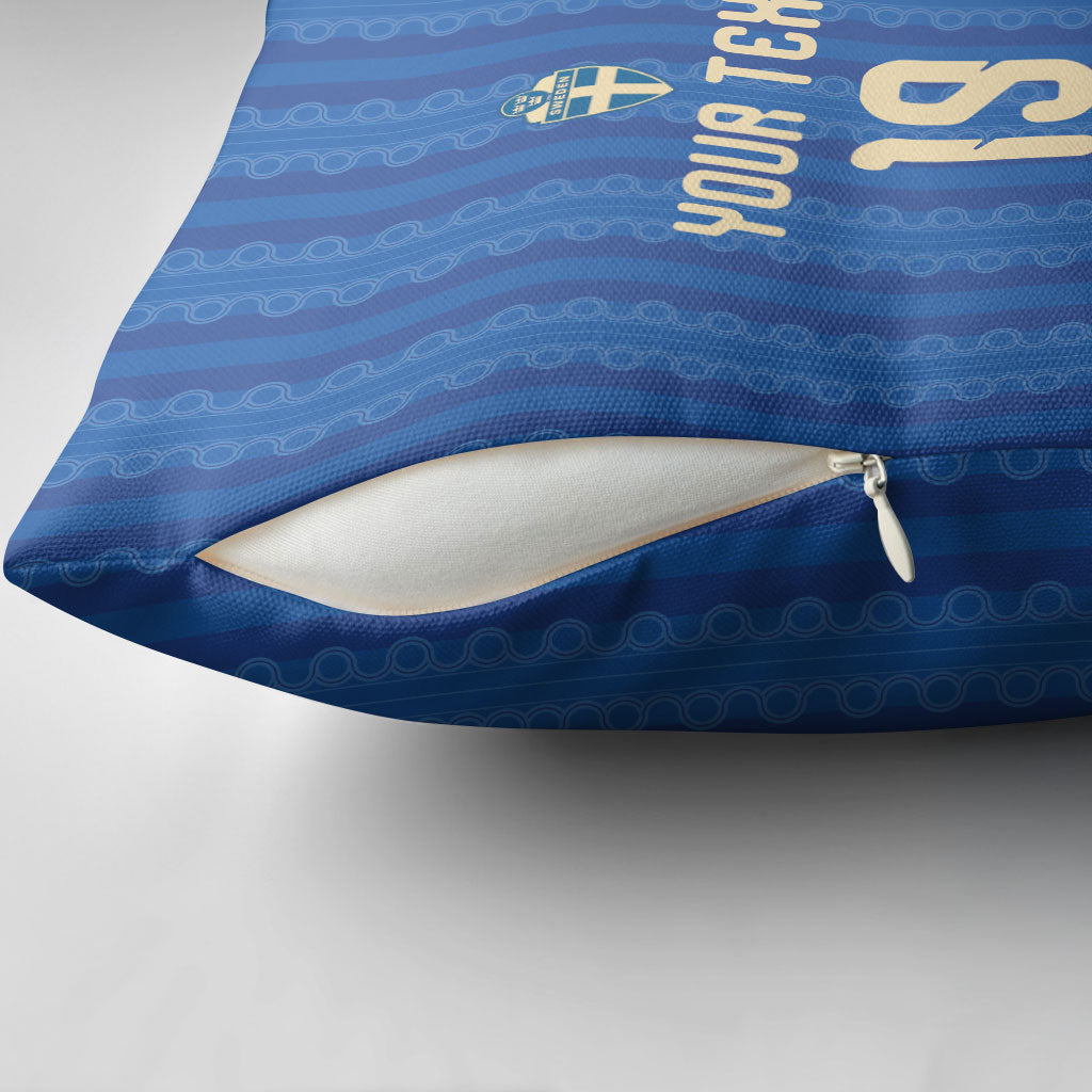 Custom World Football 2026 Sweden Pillow Cover Swedish The Blue and Yellow Champions