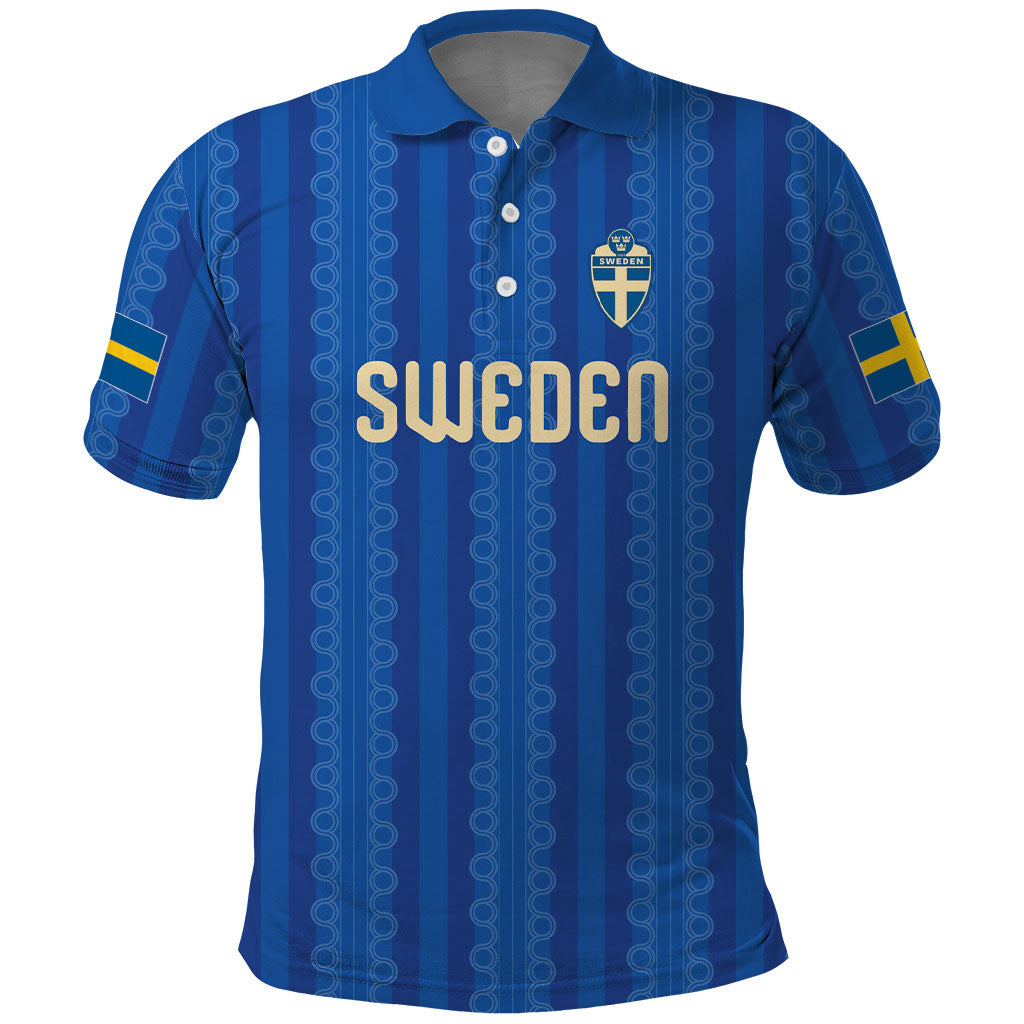 Custom World Football 2026 Sweden Polo Shirt Swedish The Blue and Yellow Champions