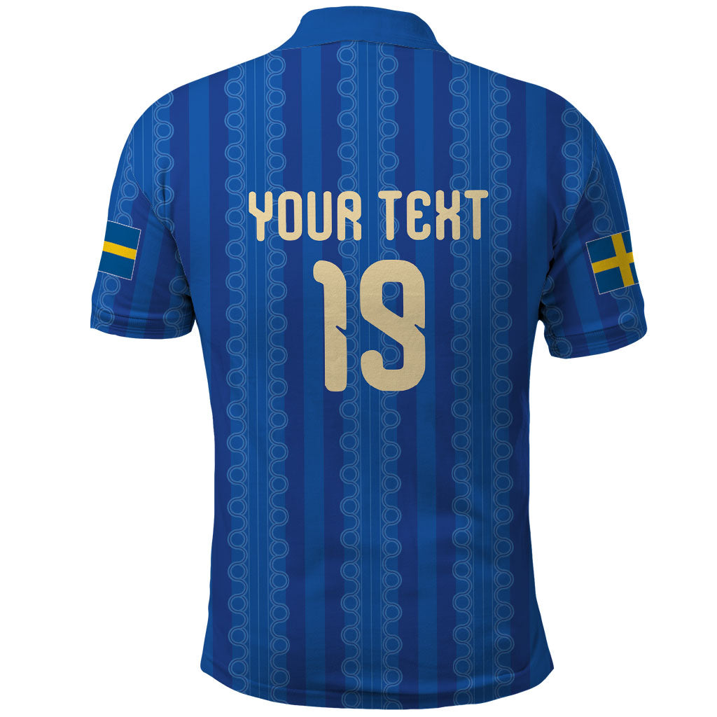 Custom World Football 2026 Sweden Polo Shirt Swedish The Blue and Yellow Champions