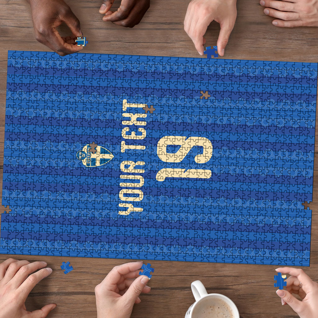 Custom World Football 2026 Sweden Puzzle Swedish The Blue and Yellow Champions