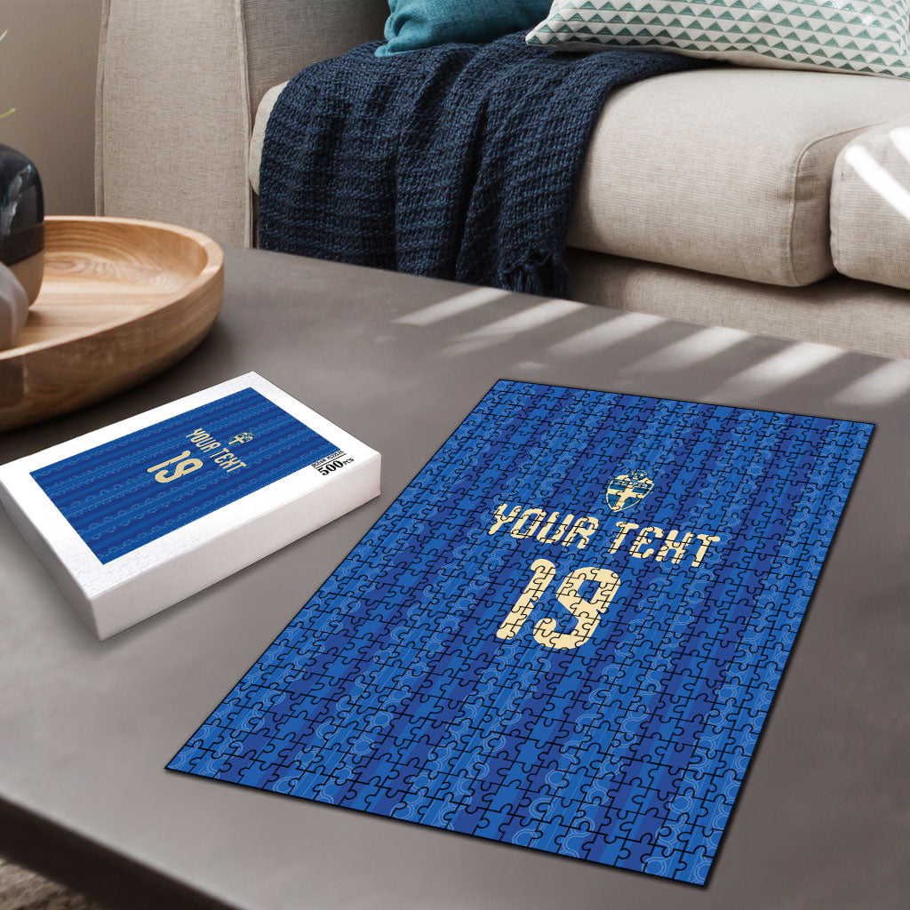 Custom World Football 2026 Sweden Puzzle Swedish The Blue and Yellow Champions
