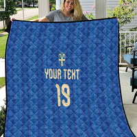 Custom World Football 2026 Sweden Quilt Swedish The Blue and Yellow Champions