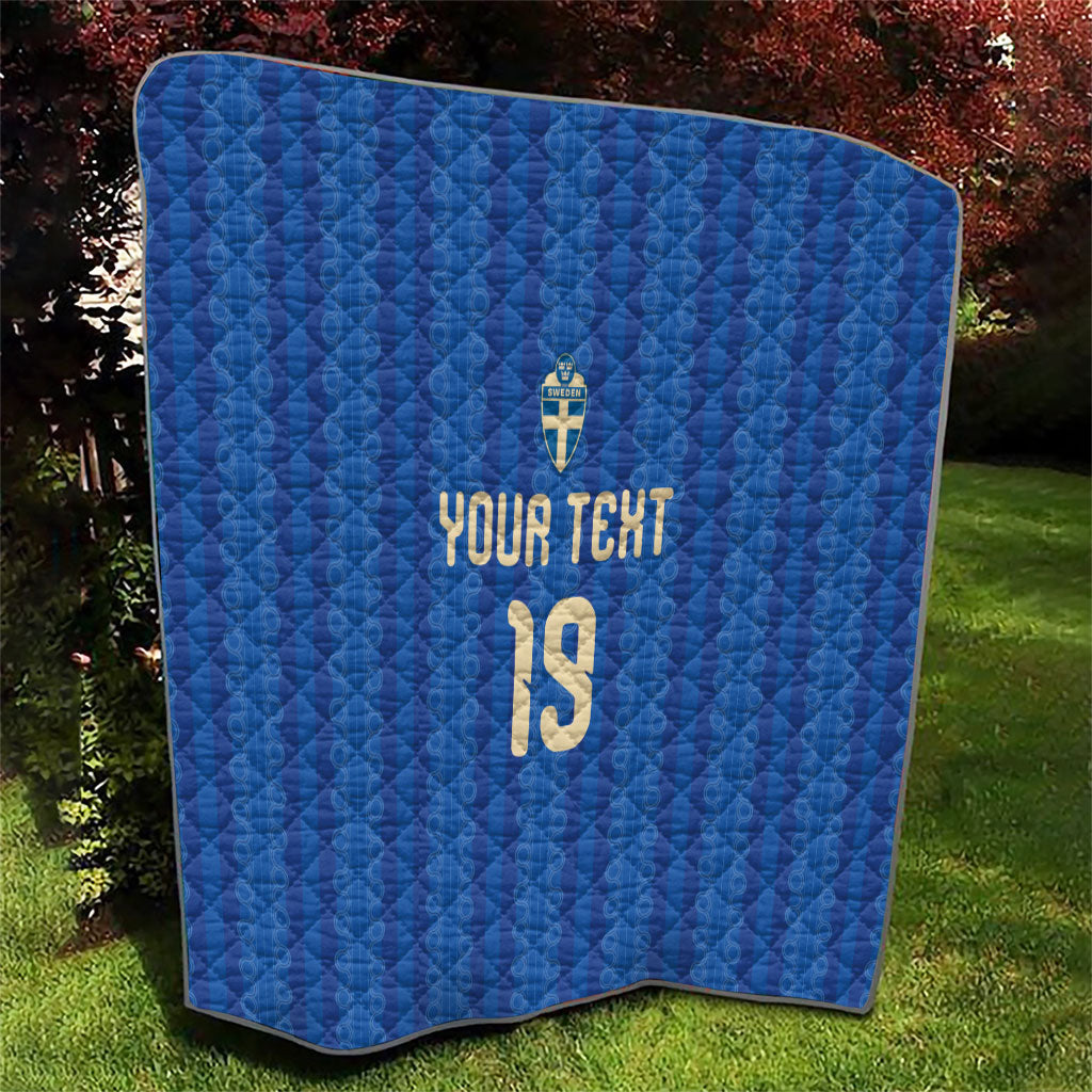 Custom World Football 2026 Sweden Quilt Swedish The Blue and Yellow Champions